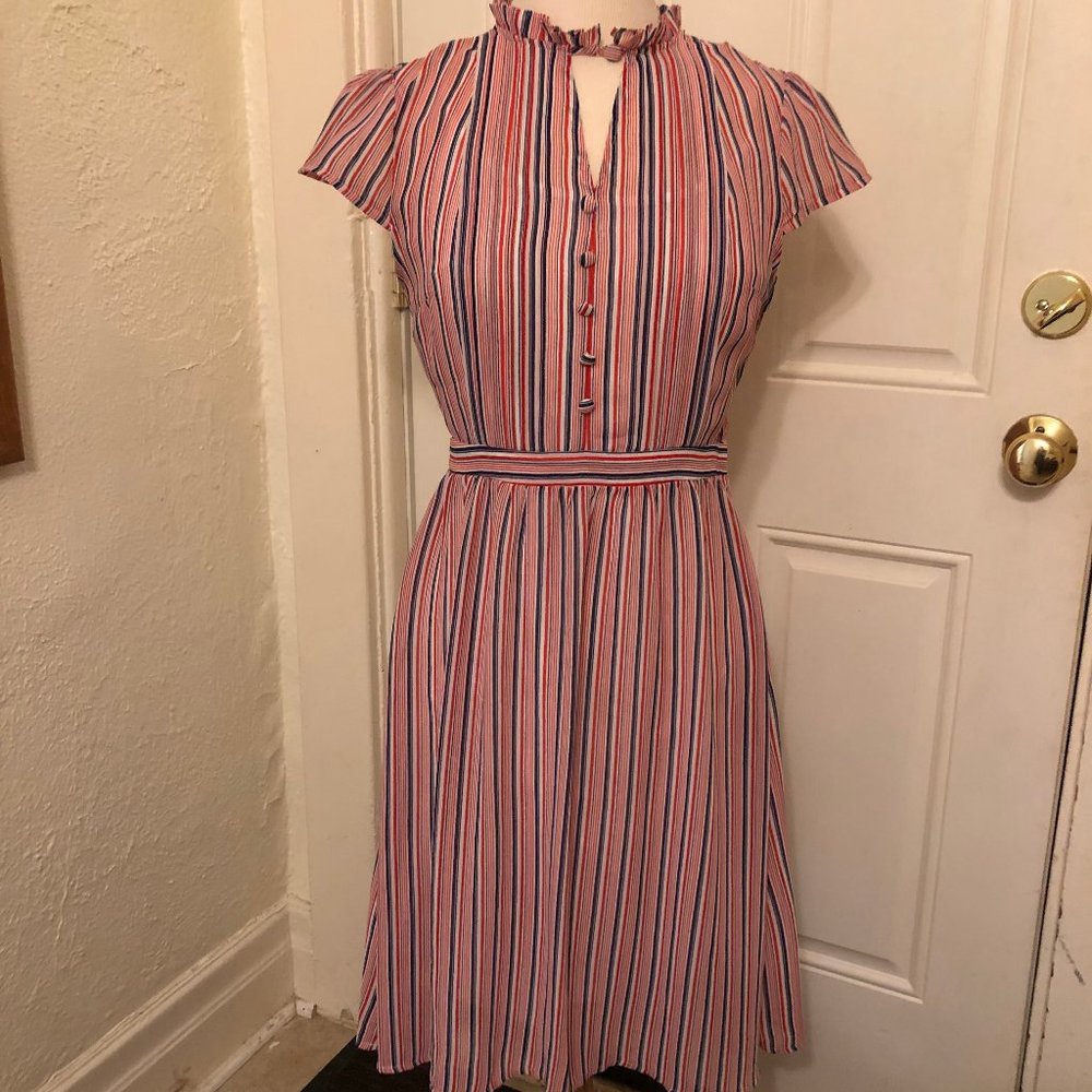 Modcloth red white & blue stripe cap sleeve dress